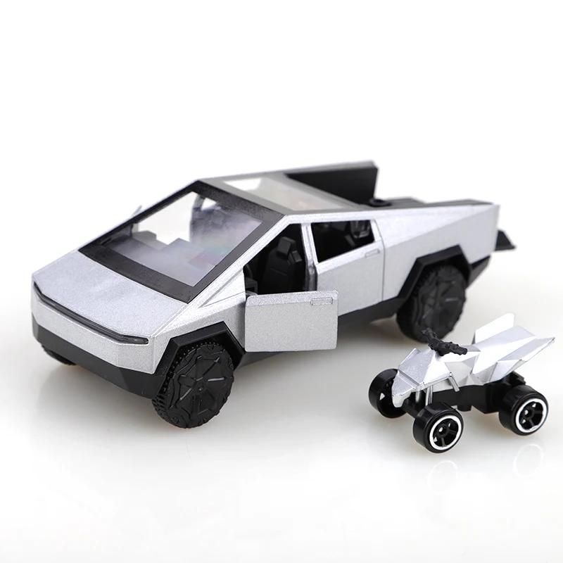 (Bagagé) Collection de voitures à tirer CyberTruck en alliage 1:36 pour garçons et enfants, une gran