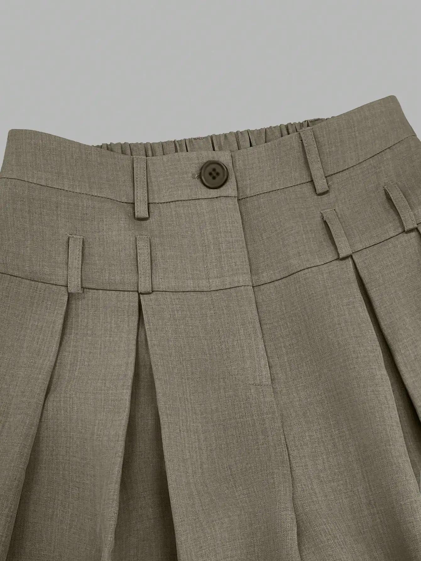 Nouveau pantalon de costume taille haute à jambe large pour femme 2026 – Élégant, fluide, pour le bu