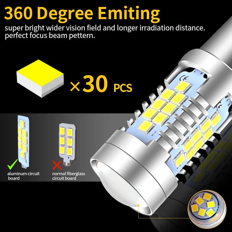 2 pièces LED feux diurnes DRL ampoule lampe Canbus sans erreur P21/5W 1157 BAY15D pour Peugeot 408 3