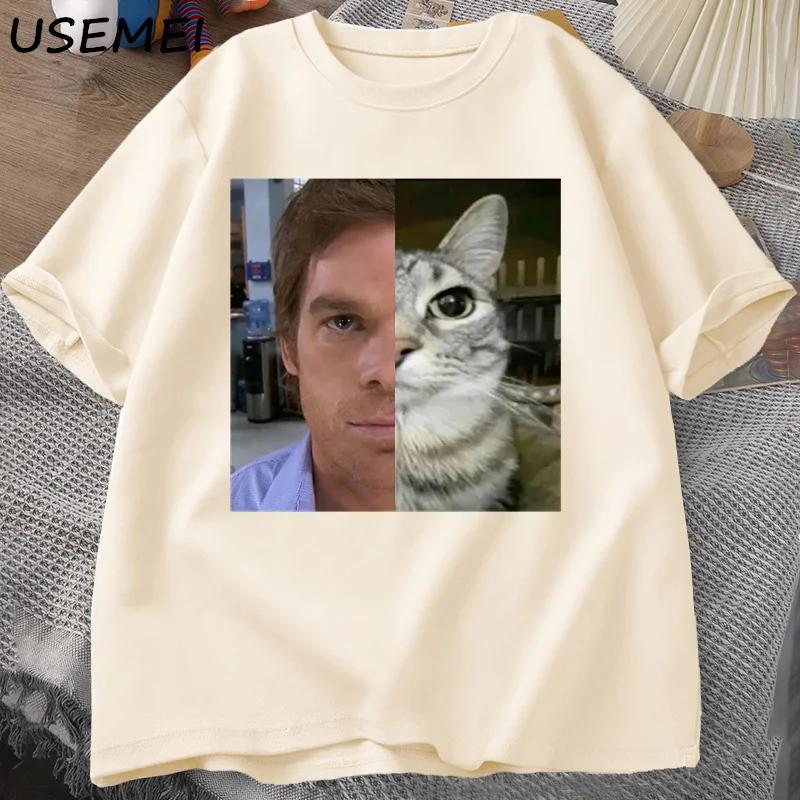Dexter Morgan-T-shirt en coton à manches courtes et col rond pour homme, streetwear unisexe drôle, v