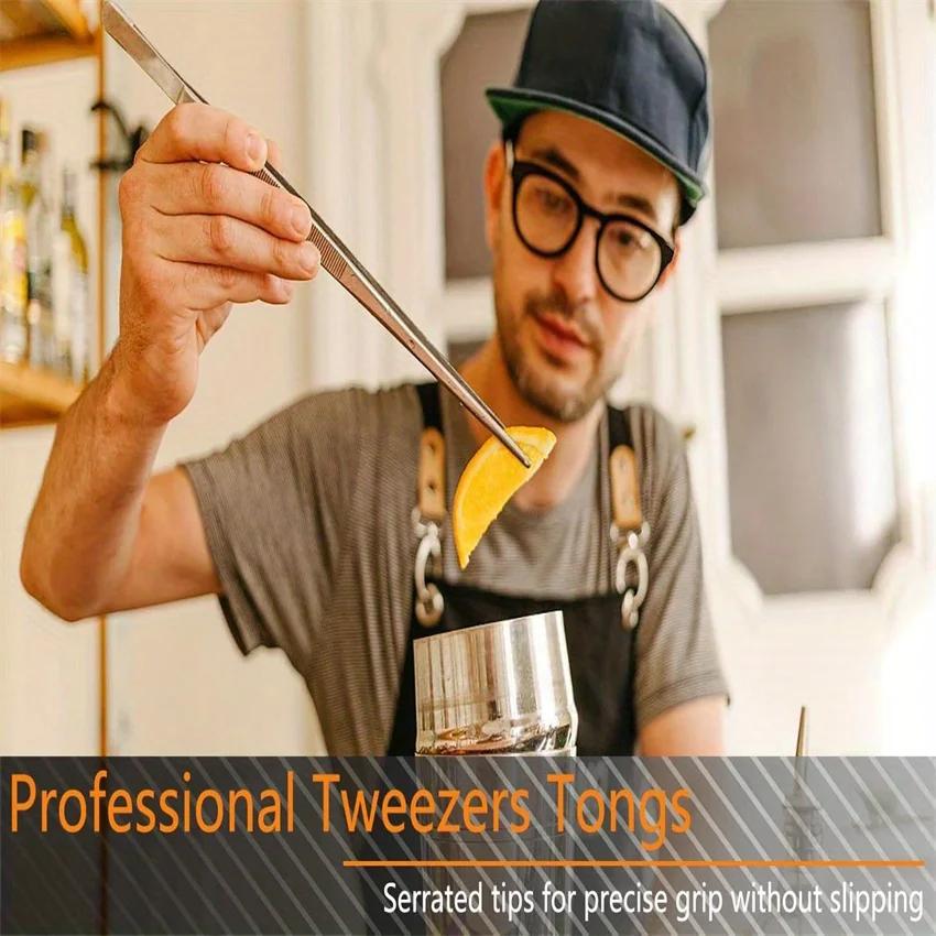 Ensemble de pincettes de cuisine en acier inoxydable, pincettes de Chef professionnelles, pincettes 