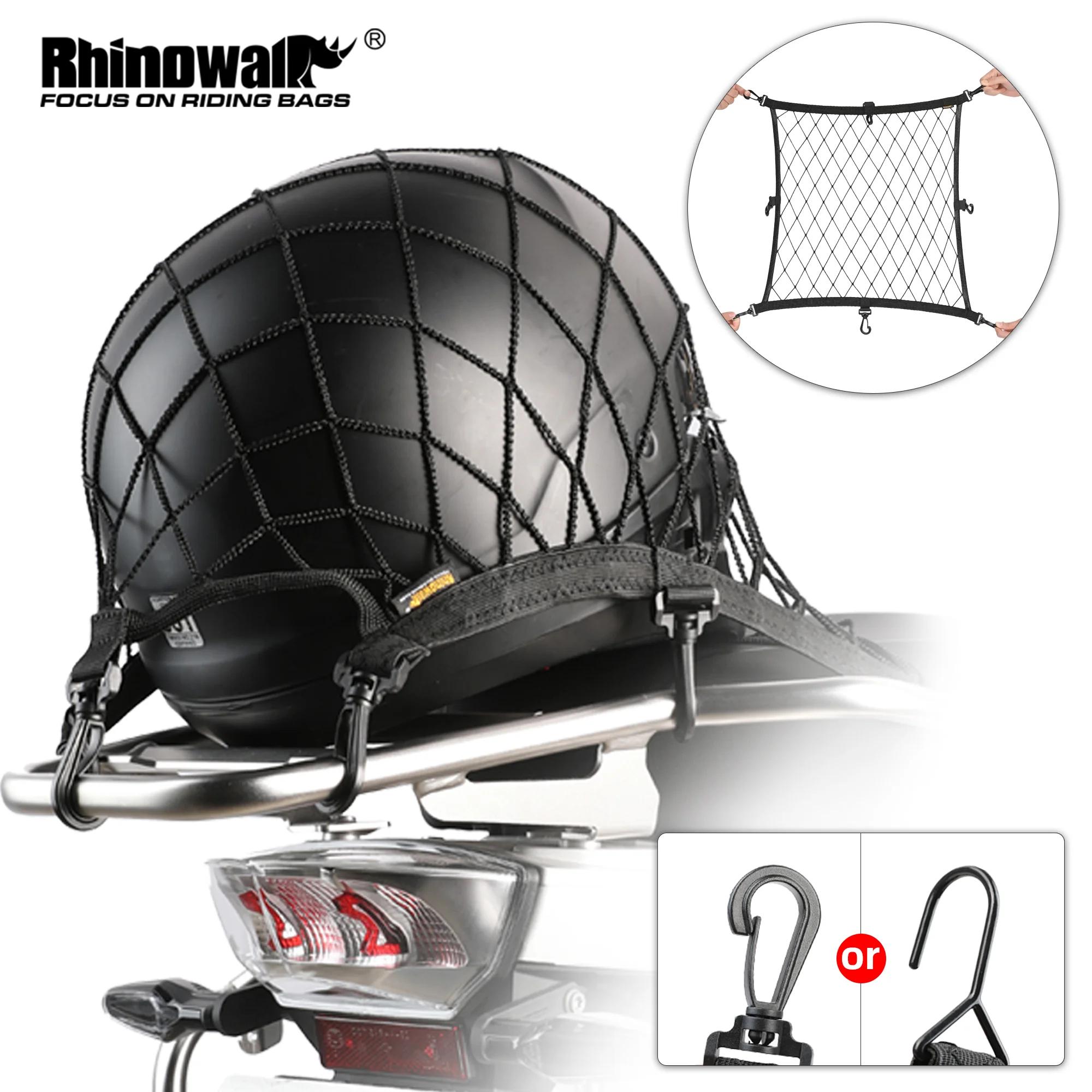 Rhinowalk – filet de support de casque de moto, 8 crochets en métal/plastique, support de filet de b