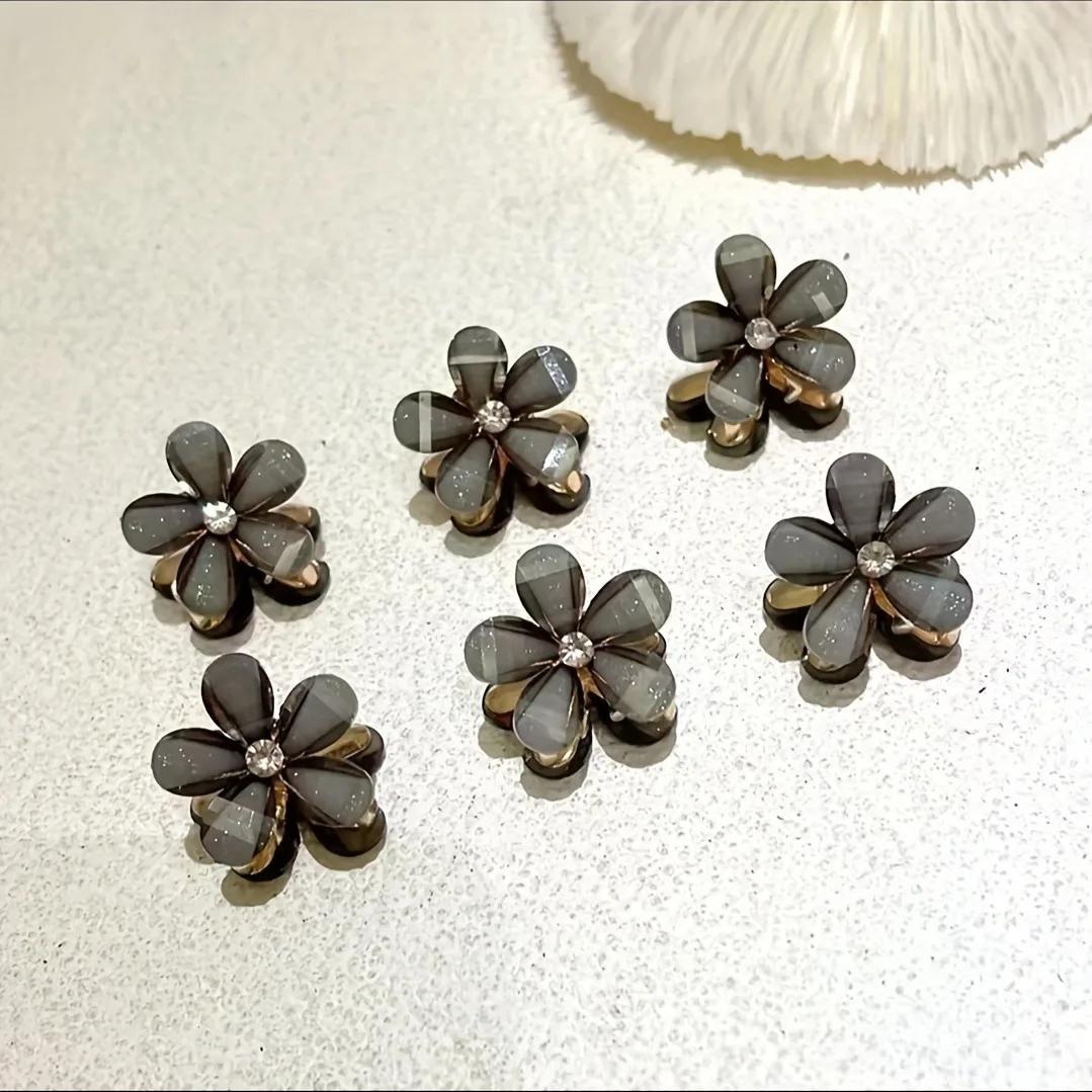 Pinces à cheveux en forme de fleur pour enfants, barrettes décoratives en fausse perle, accessoires 