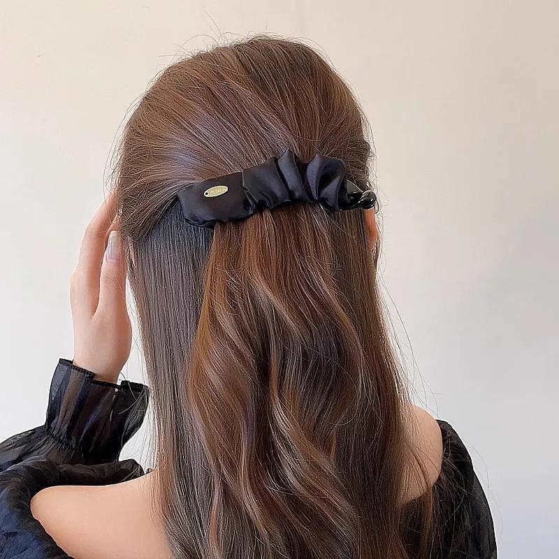Pince à cheveux banane en Satin pliable, style coréen élégant, solide, pour femmes et filles, orneme