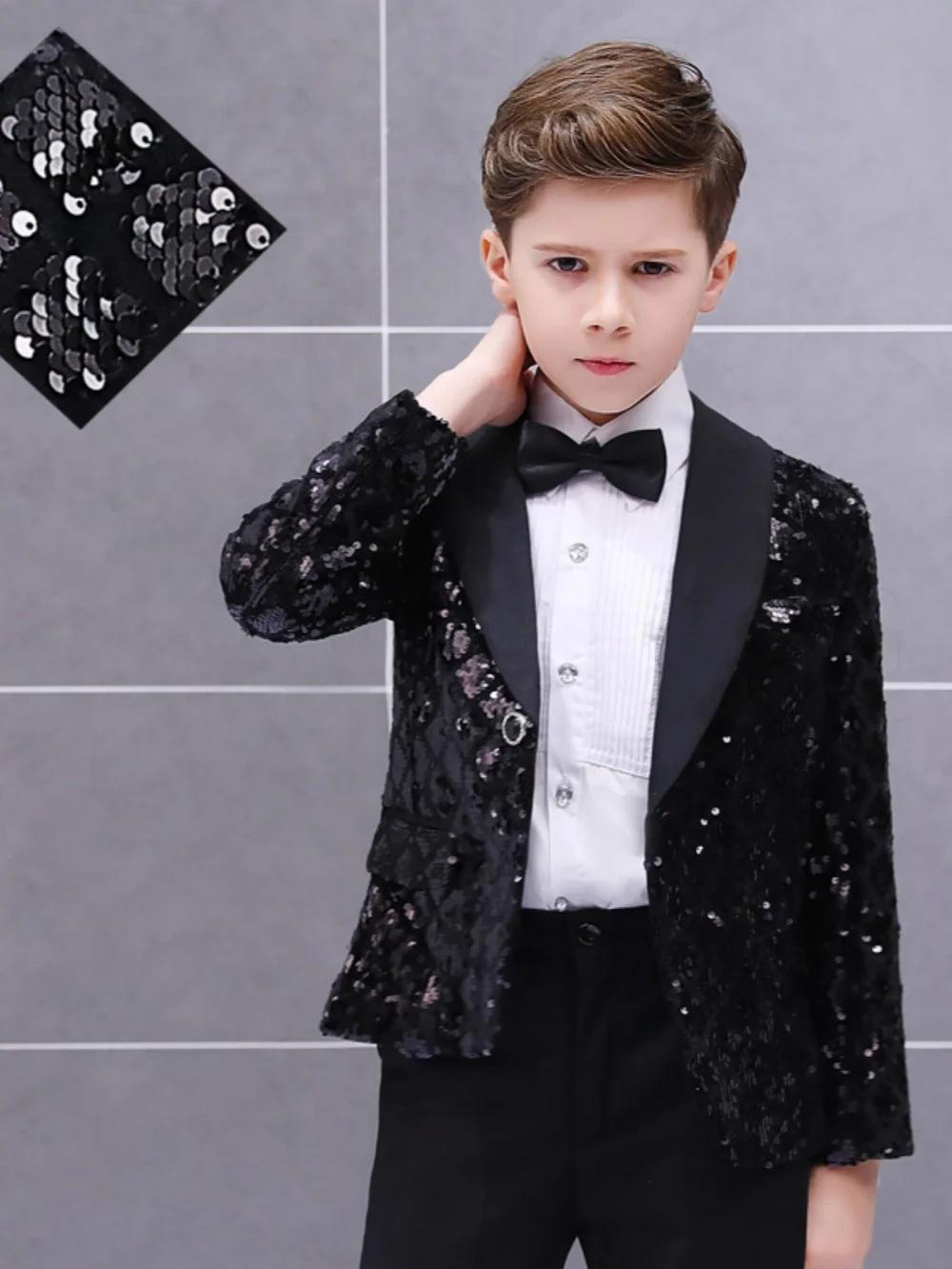 Costume de Luxe 3 Pièces de Haute Qualité pour Garçons – Tenue de Mariage Élégante Noire pour Enfant