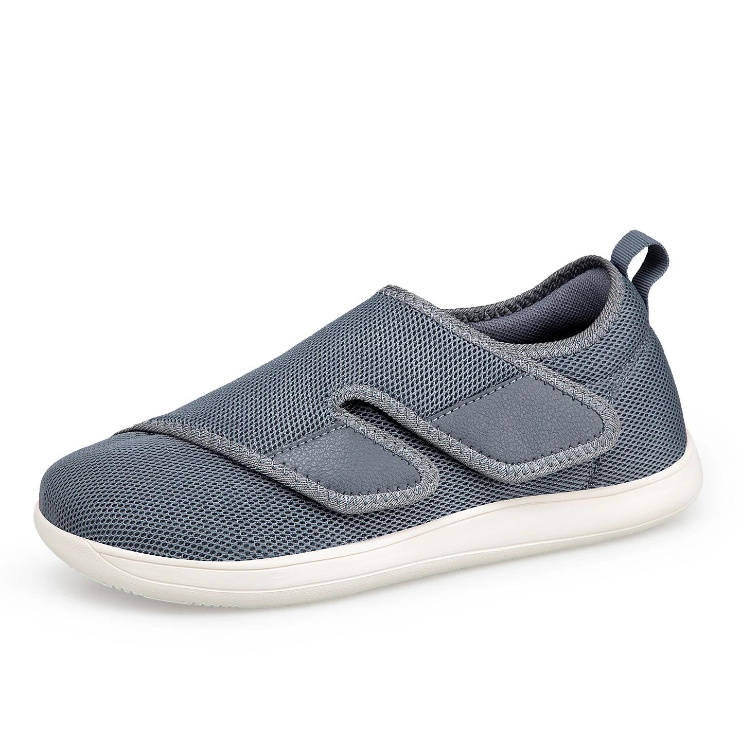 Chaussures Diabétiques Homme EasyTop pour Personnes Âgées, Orthopédiques, Pieds Gonflés, Réglables, 