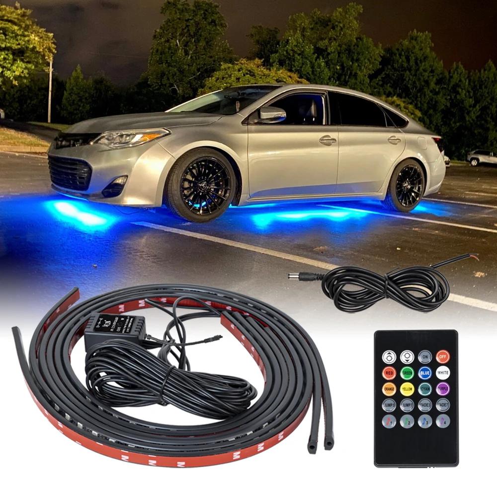Bande lumineuse LED Flexible pour voiture, contrôle à distance/APP, néon RGB, atmosphère ambiante, l