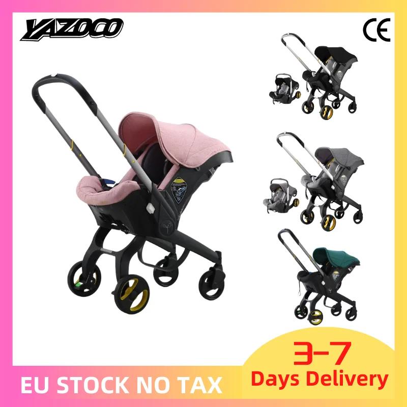 Poussette bébé 4 en 1, bidirectionnelle, multifonctionnelle, poussette bébé nouveau-né 3 en 1, siège