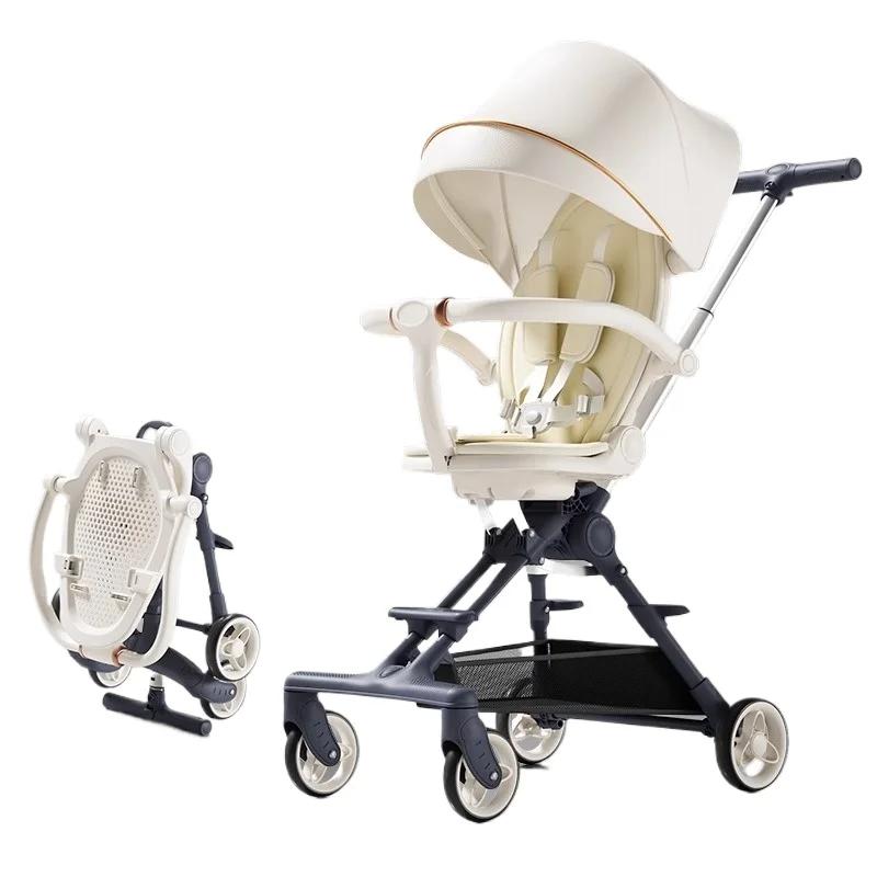 ‌ Poussette réversible ultralégère de 2,9 kg : 360 °   Pneus anti-roulis et anti-crevaison, protecti