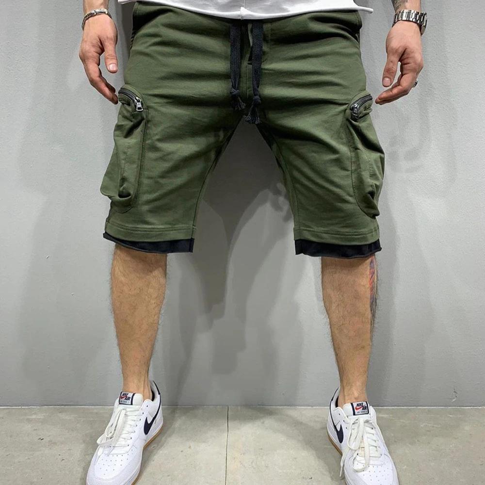 Short Cargo d'été en coton pour hommes, short de Fitness, respirant, pour jogging, entraînement, gym