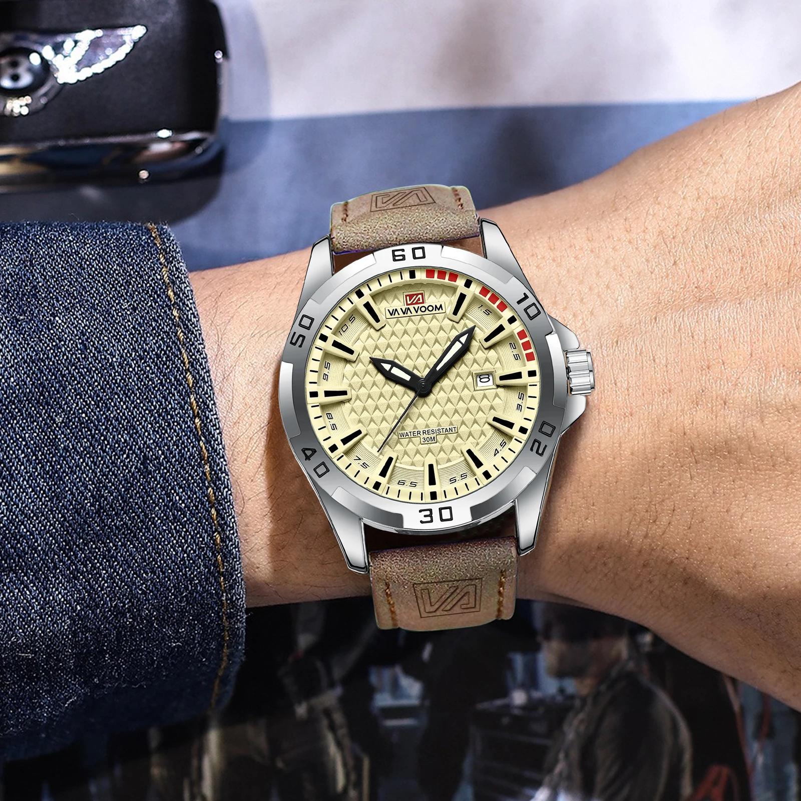 VA VA VOOM hommes Sport décontracté militaire Quartz calendrier montre-bracelet pour homme d'affaire