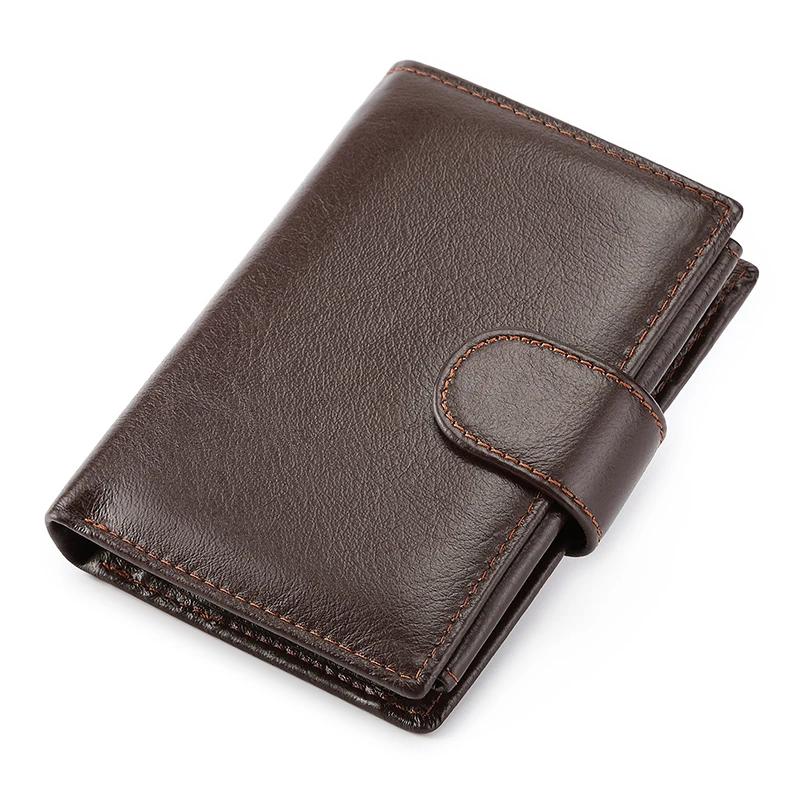 Portefeuille rétro en cuir véritable pour hommes, nouveaux porte-cartes courts, couche supérieure en
