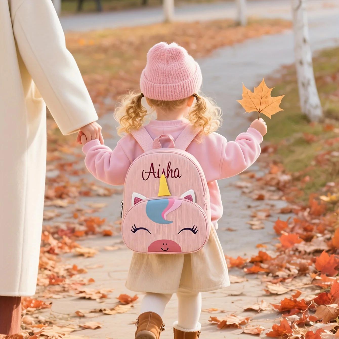 Sac à dos licorne personnalisé enfants - Cadeau Noël maternelle dessin animé brodé mignon