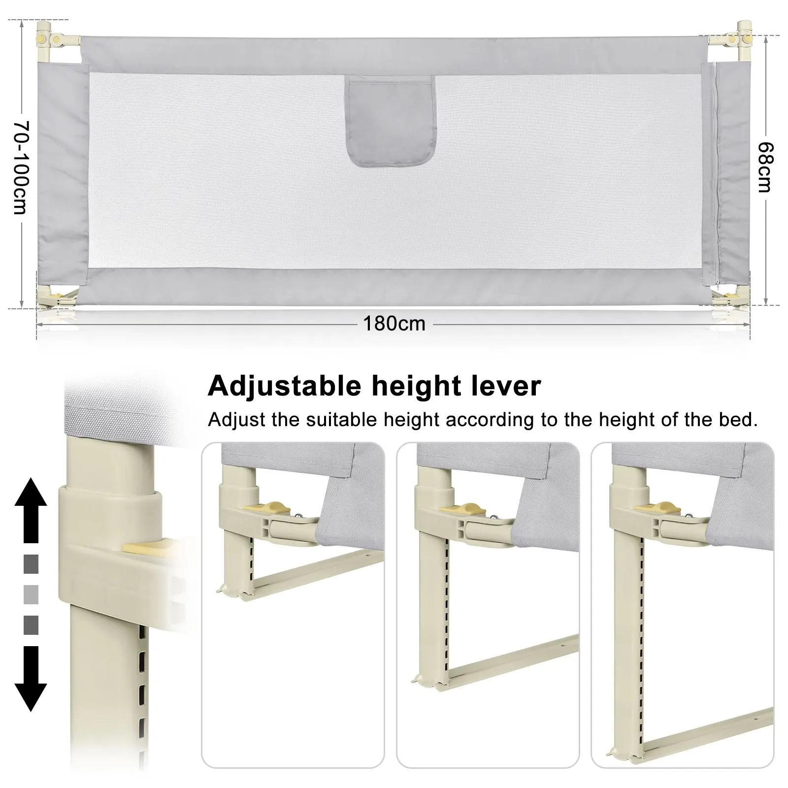 Barrière de lit pour enfants, 1 barrière de lit, 150 cm/180 cm/200 cm, barrière de lit portable pour