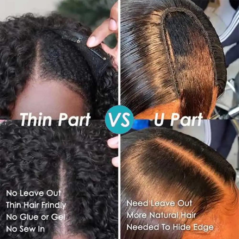 Perruque Brésilienne Bouclée en V pour Femme, Cheveux Humains Remy, Deep Wave, 250% Sans Colle, 30 3