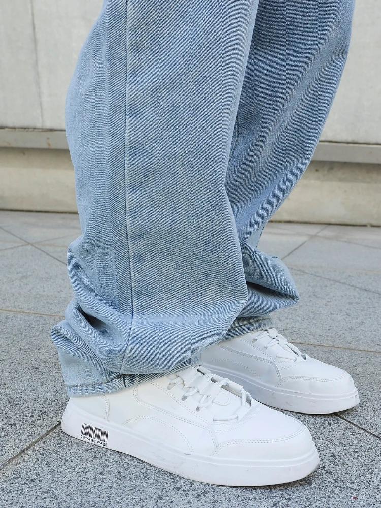 Jean Baggy à Jambes Larges pour Homme, Pantalon Surdimensionné, Droit, en Denim, Décontracté, Couleu