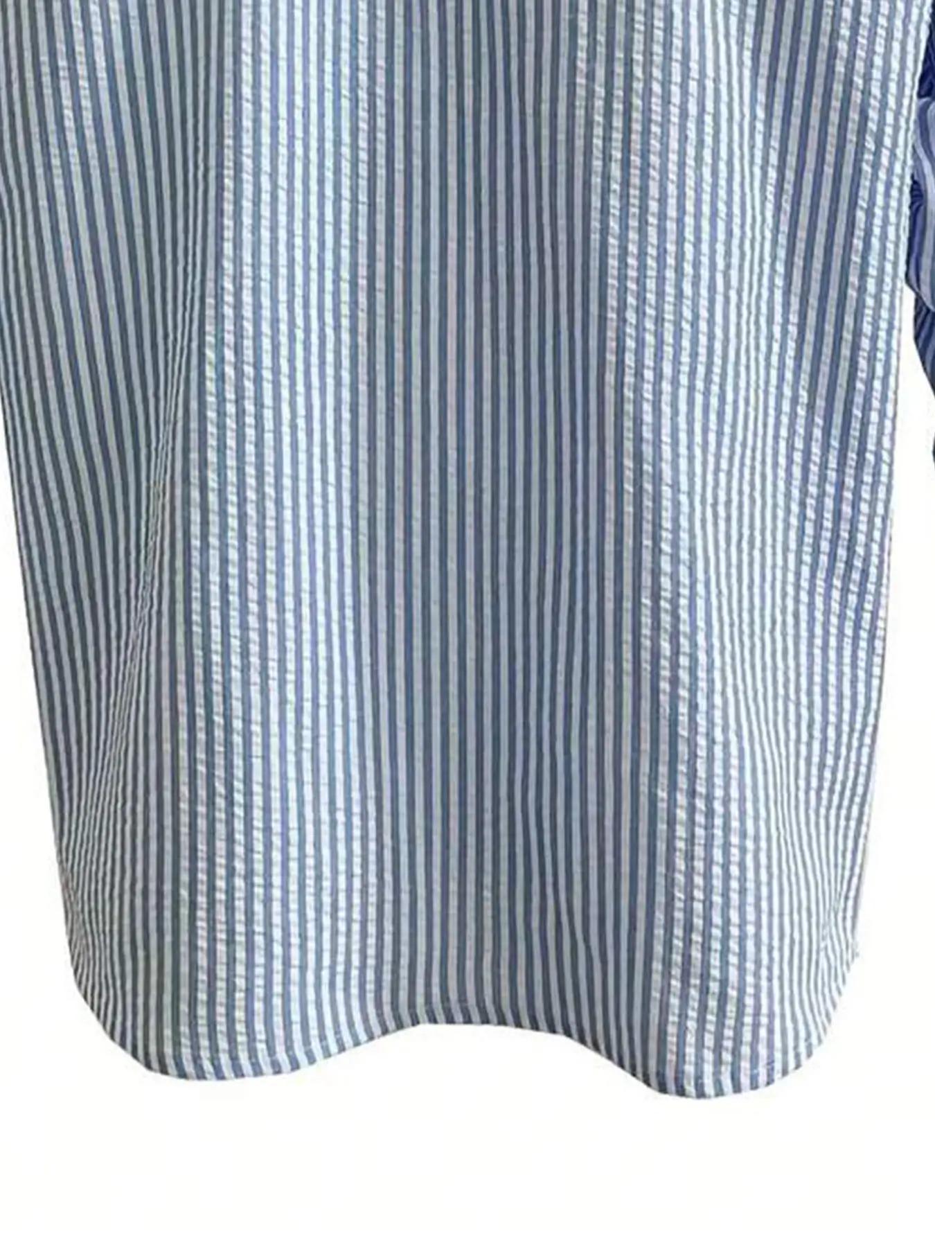 Chemise à manches longues rayée pour homme, coupe ample, élégante, confortable, décontractée, pour t
