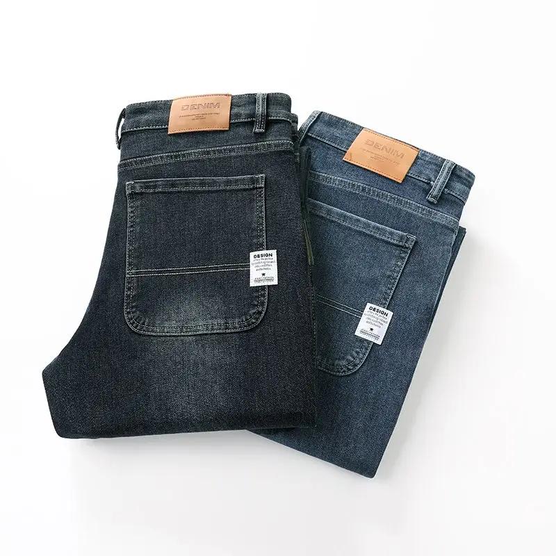 Jean Baggy pour hommes, pantalon en Denim, décontracté, droit, extensible, polyvalent, jambes larges