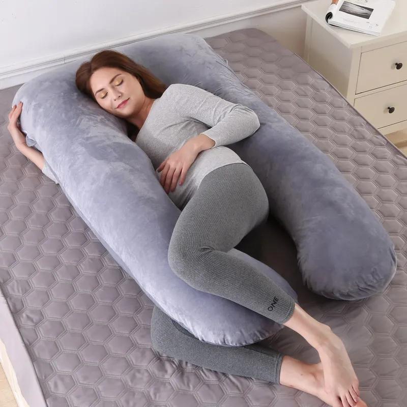Oreiller enceinte 120x70cm pour femmes enceintes, coussins doux de grossesse, soutien de maternité, 