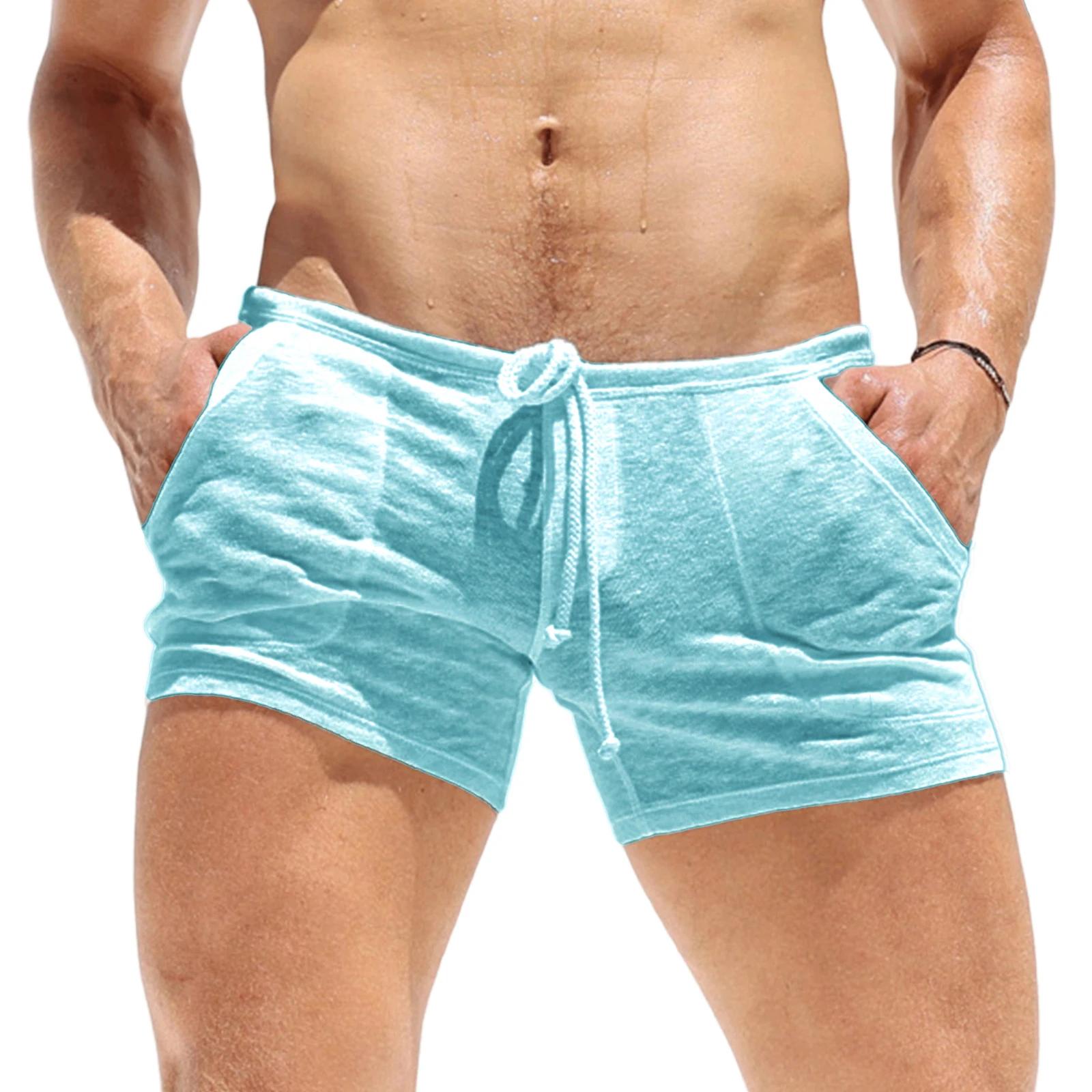 Shorts d'été pour hommes avec cordon de serrage et poches, shorts décontractés élégants de couleur u