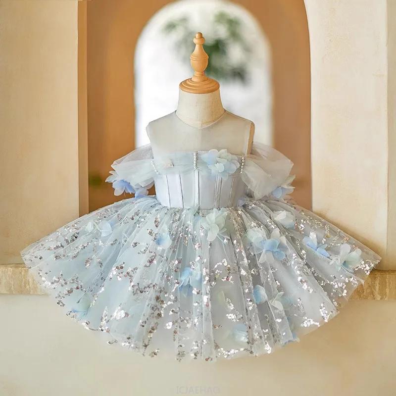 Robe d'hôte pour filles, tenue de concours de princesse pour enfants, tenue de spectacle de Piano, f