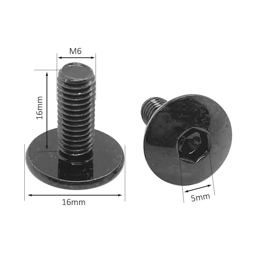 Vis à douille hexagonale à grande tête plate noire, boulons M6 antirouille, placage de Zinc noir pou