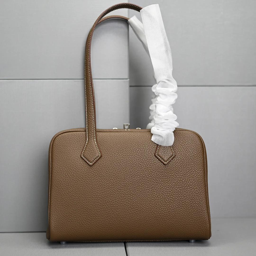Sac à main en cuir véritable pour femme, couche supérieure, sensation avancée, nouveau modèle à la m