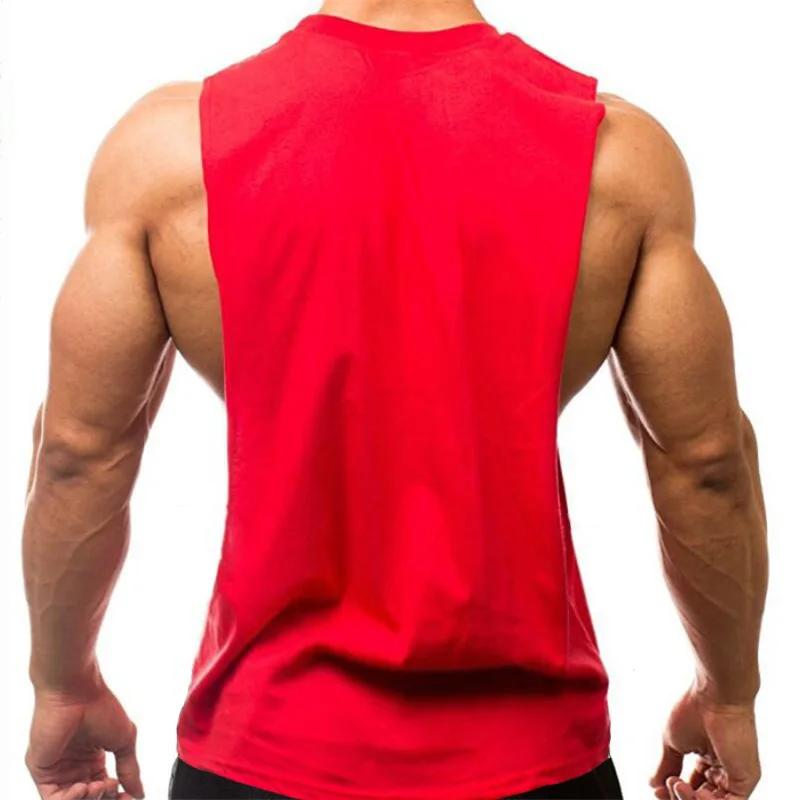 Gilets d'entraînement de Fitness en coton respirant fentes latérales débardeurs hommes musculation M