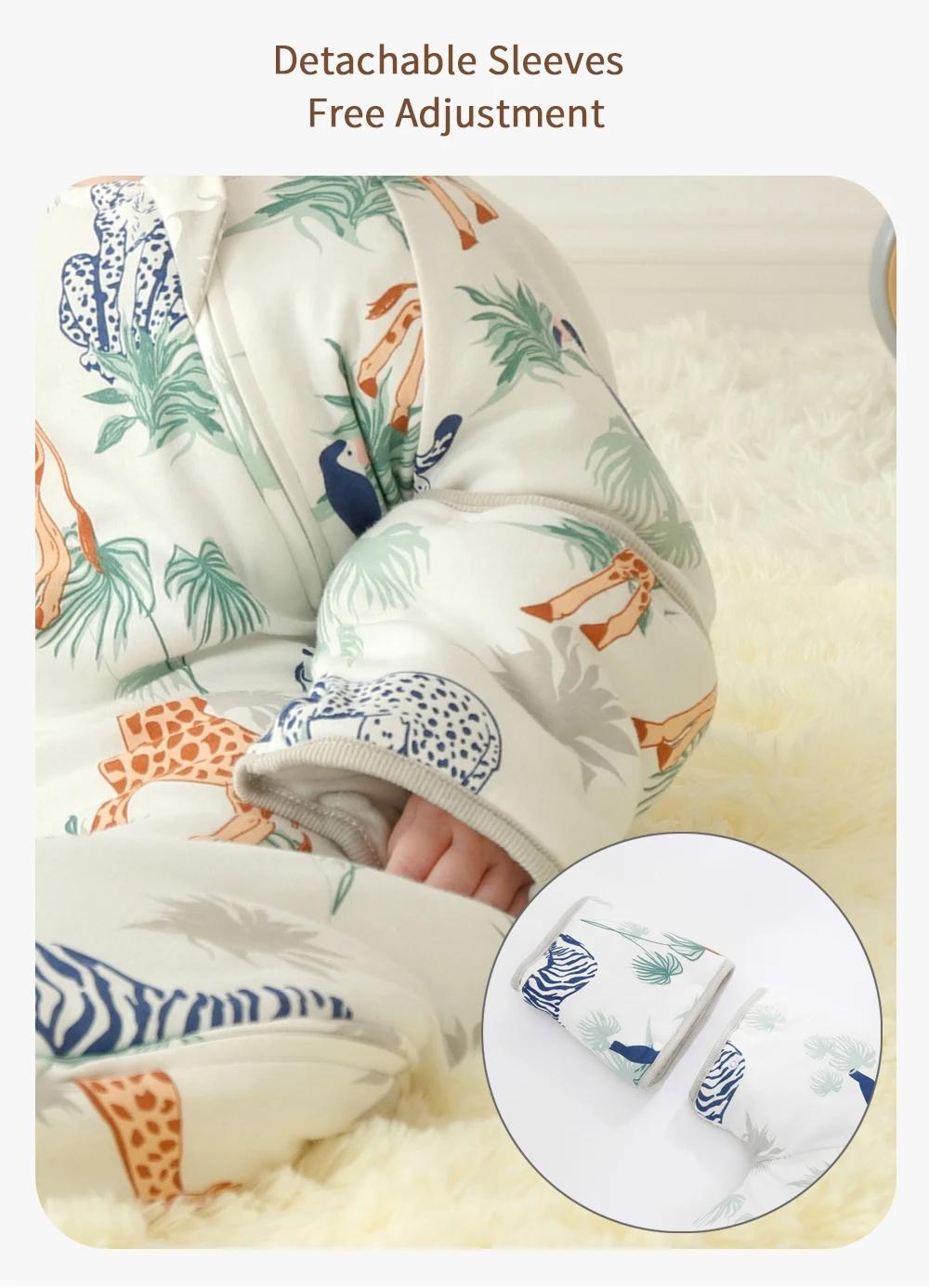 Gigoteuse pour bébé avec manches, sac de couchage en coton pour enfants, gigoteuse enveloppante chau
