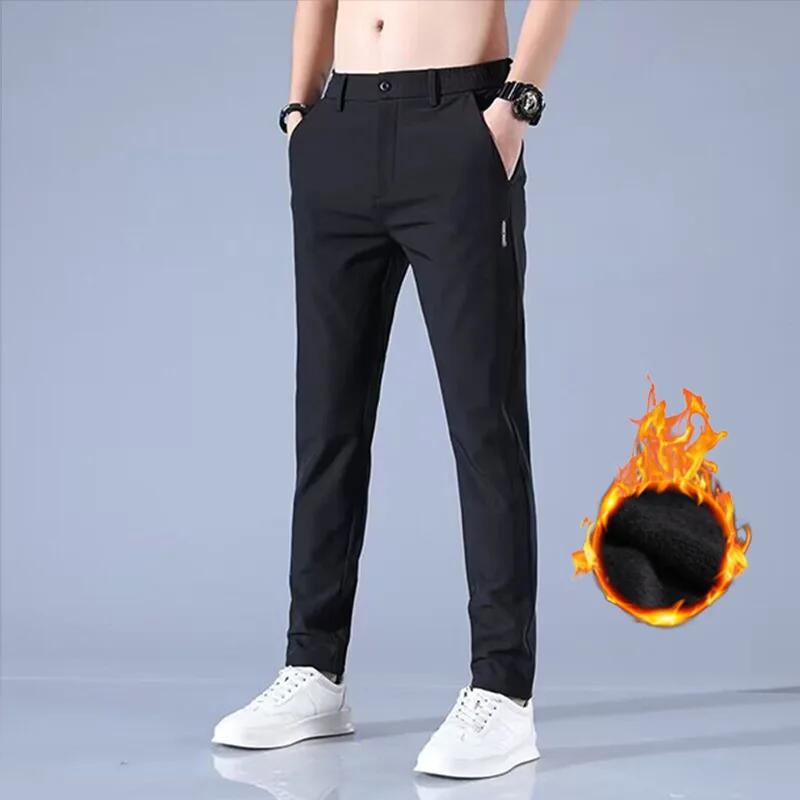 Pantalon décontracté en velours pour homme, épais, extensible, Slim, taille élastique, survêtement d