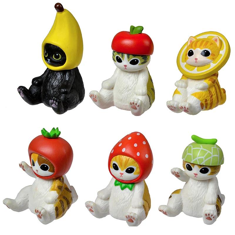 Mofusand requin chat boîte aveugle fruits animaux mignon Mini figurines Anime ornements poupées Fans