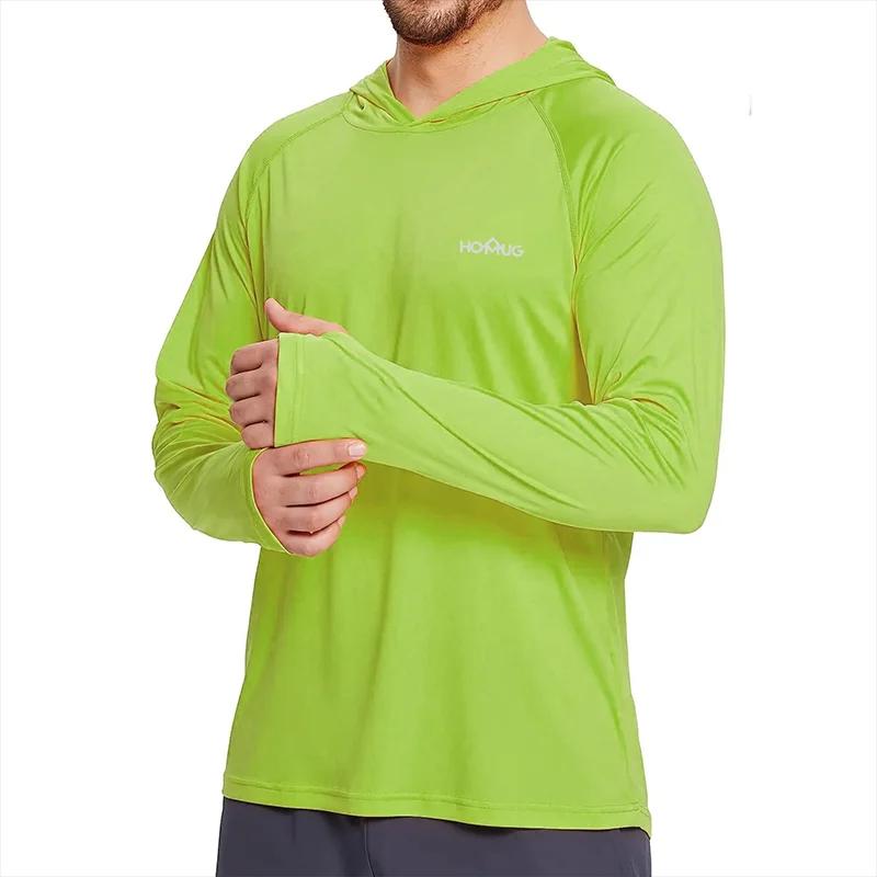 T-Shirt à capuche pour hommes, Performance UPF50 +, manches longues, décontracté, Protection solaire