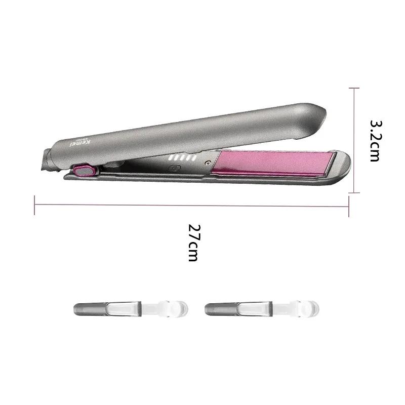 Kemei fer plat en céramique professionnel pour lisseur de cheveux moins crépus finition lisse plaque