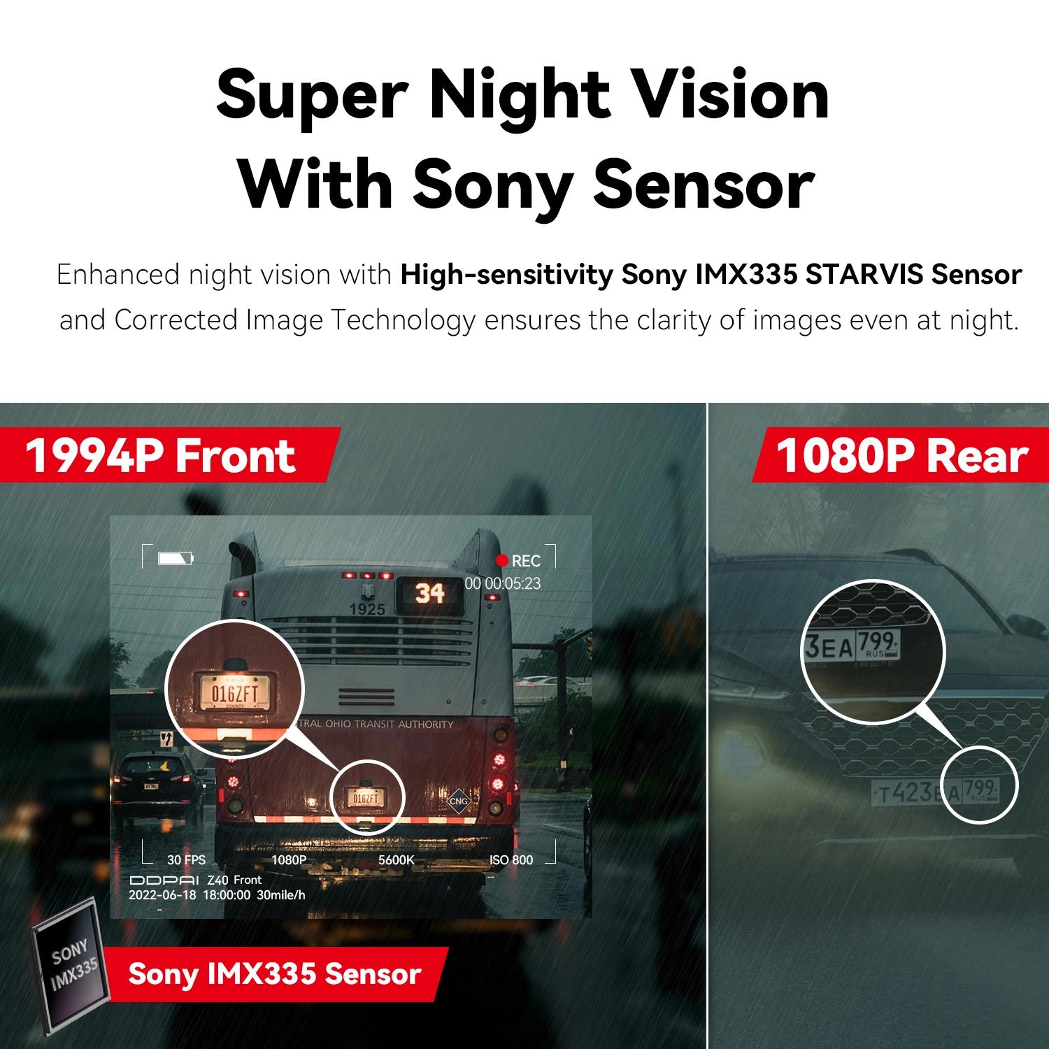 DDPAI Z40 Dash Cam caméra de voiture enregistreur Sony IMX335 1944P HD vidéo GPS suivi 360 Rotation 