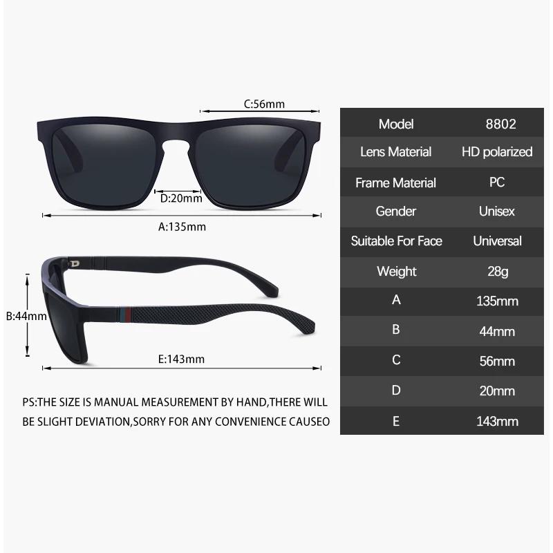 Lunettes de soleil carrées vintage polarisées pour hommes et femmes, lunettes de soleil rétro pour l