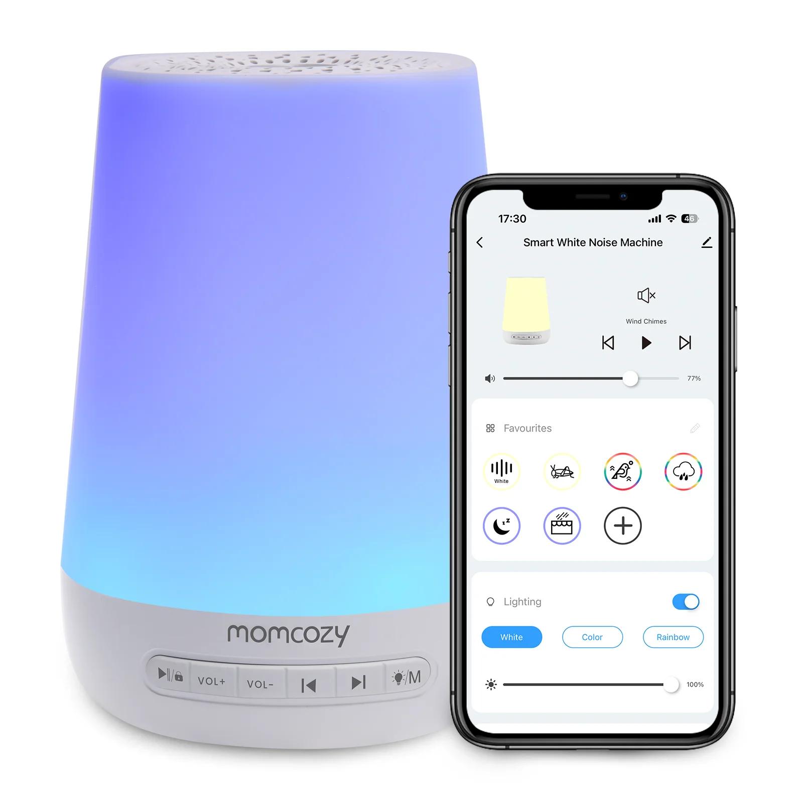 Momcozy Baby Machine sonore à bruit blanc pour bébé endormi, veilleuse, 34 sons apaisants, minuterie
