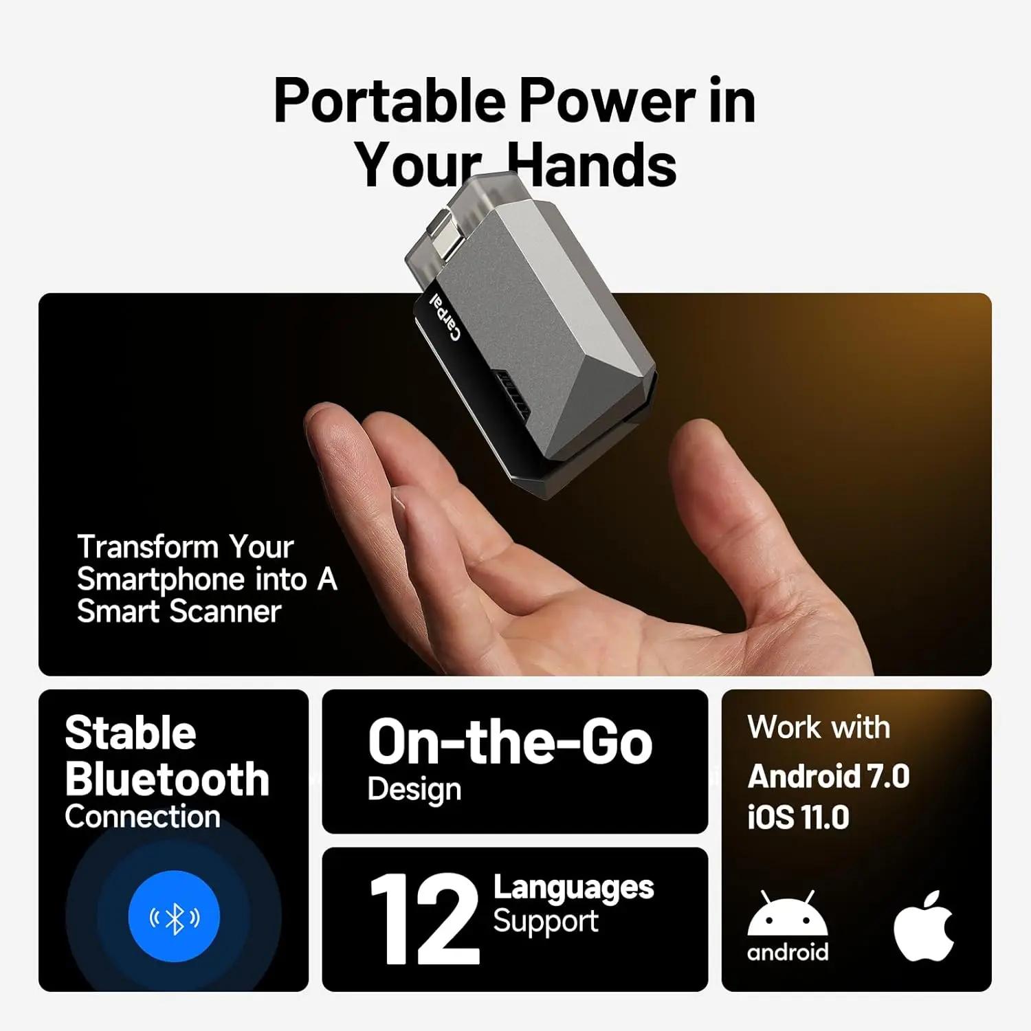 TOPDON-Scanner Carpal OBD2 pour tous les systèmes de voiture, outil de diagnostic, vérification de l