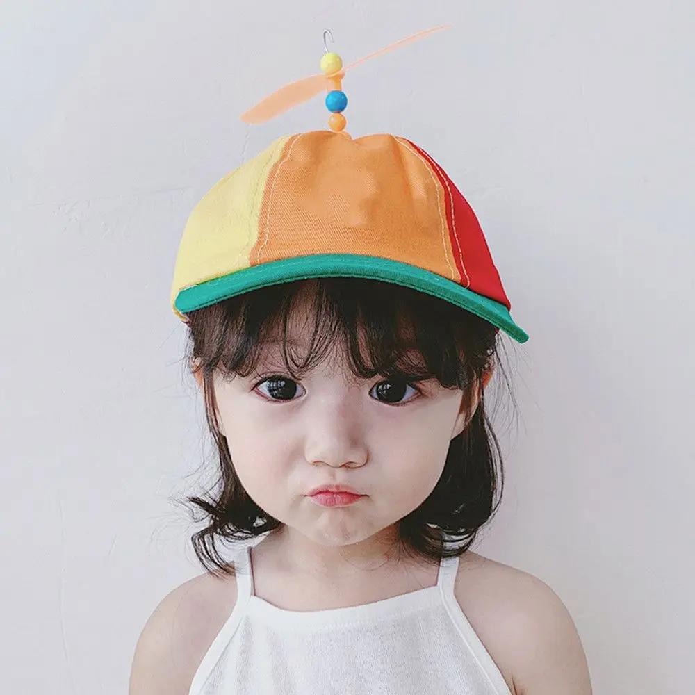 Casquette de soleil en bambou libellule arc-en-ciel pour enfants, chapeau Snapback, conception d'hél
