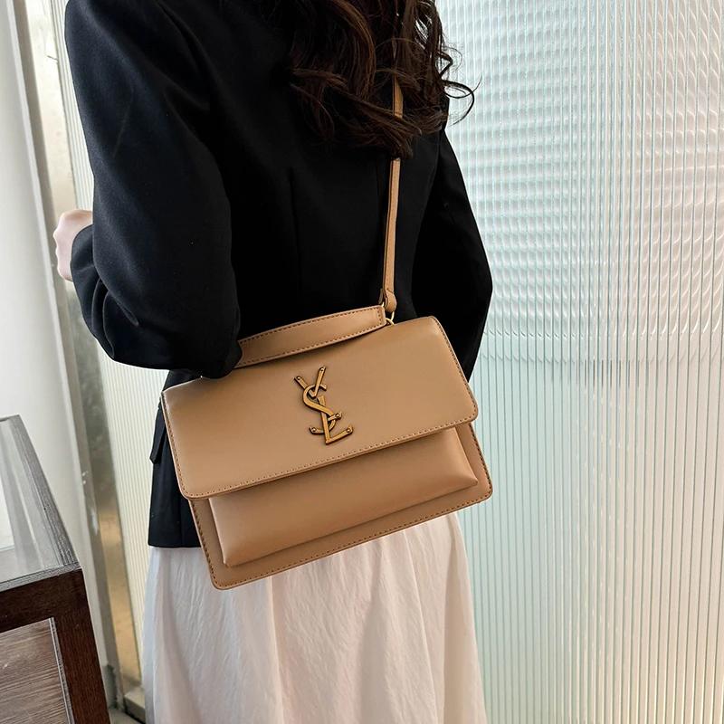 Sac Messager Femme de Marque de Luxe, Sac à Langer Élégant en Cuir, Design Minimaliste Grande Capaci