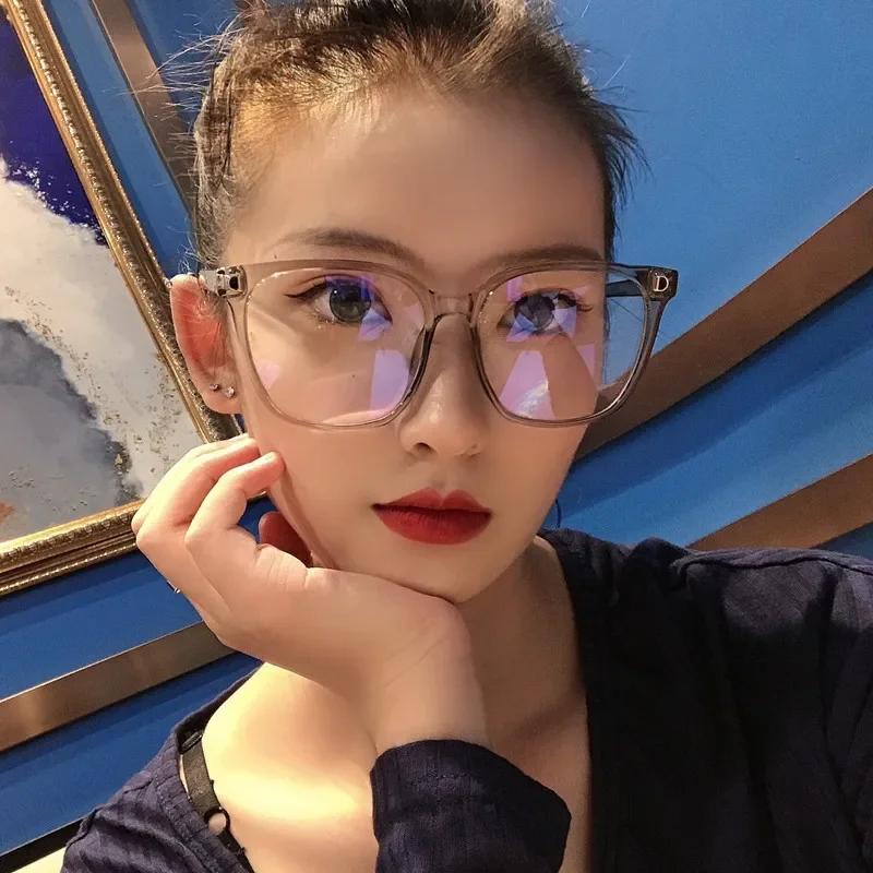 Lunettes de myopie à grande monture pour femmes, Anti-lumière bleue, protection des yeux, pour ordin
