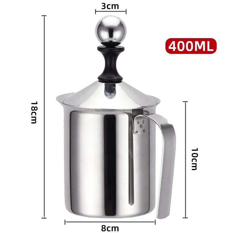 Mousseurs à lait en acier inoxydable, Double maille, mousse de lait pour café, lait, batteur d'œufs,