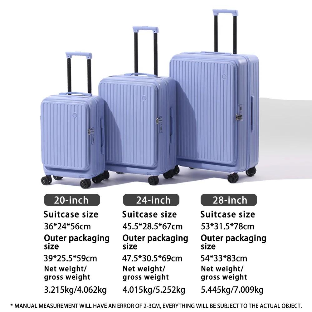 Valise extensible multifonctionnelle à ouverture frontale avec porte-gobelet, bagage de grande capac