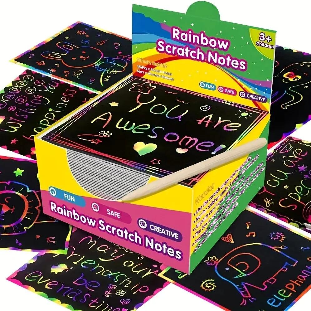 Peinture à gratter éblouissante, jouets interactifs Parent-enfant, cartes de notes, peinture faite à