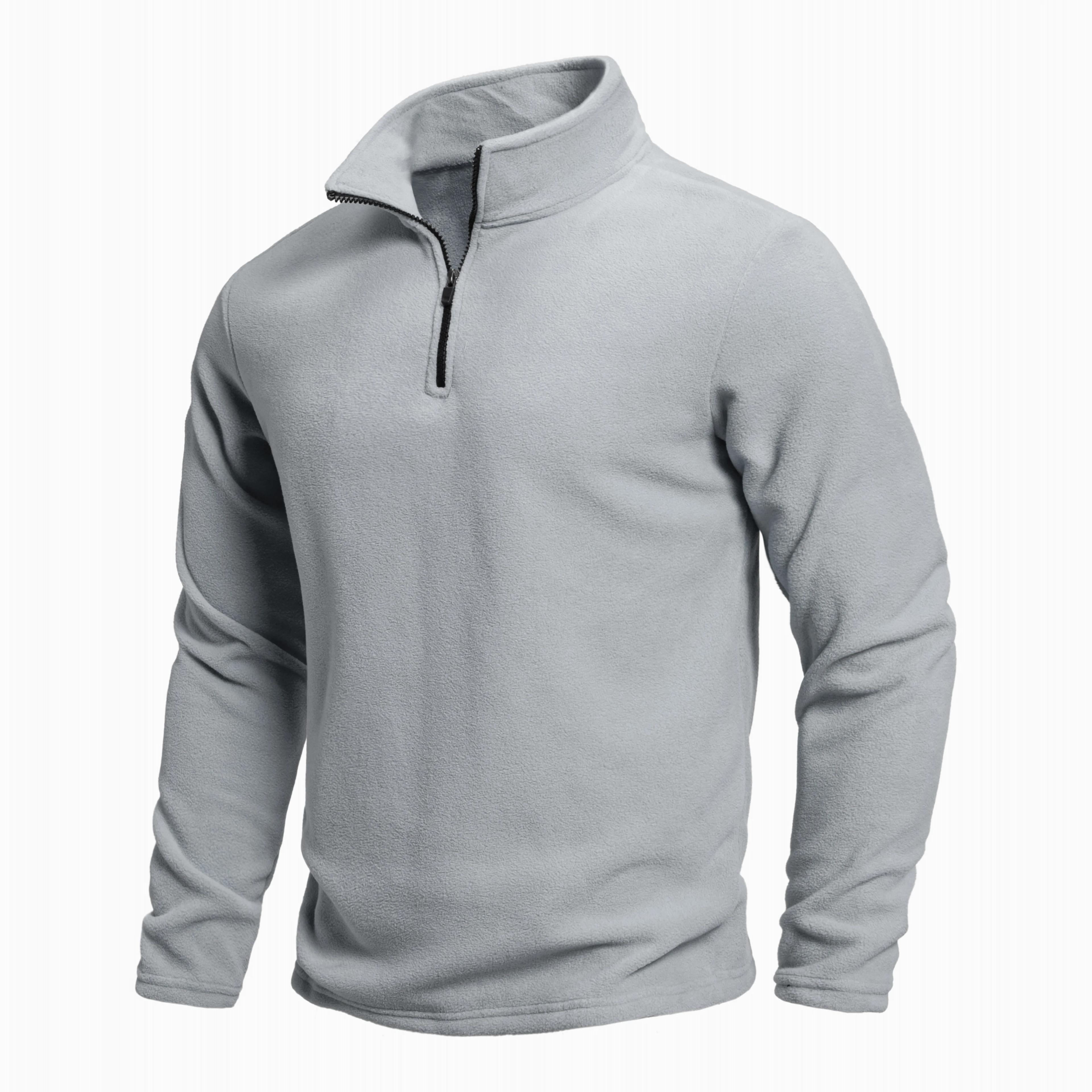 Pull chaud d'extérieur pour hommes, mode hiver, chaud et confortable, demi-fermeture éclair, couleur