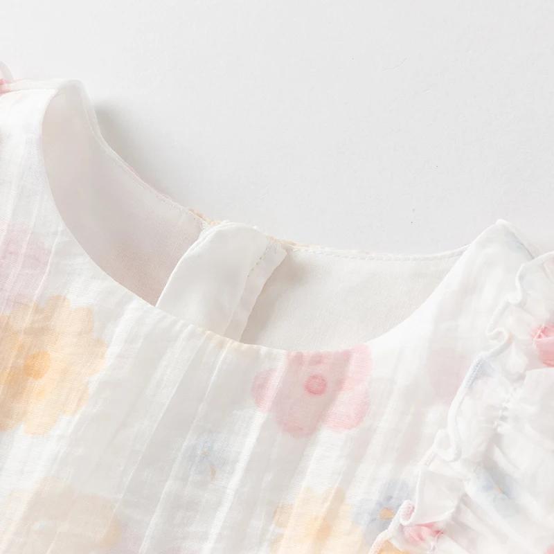 Dave Bella enfants robes printemps été sans manches filles Cool doux jupe coton doux vêtements d'ext