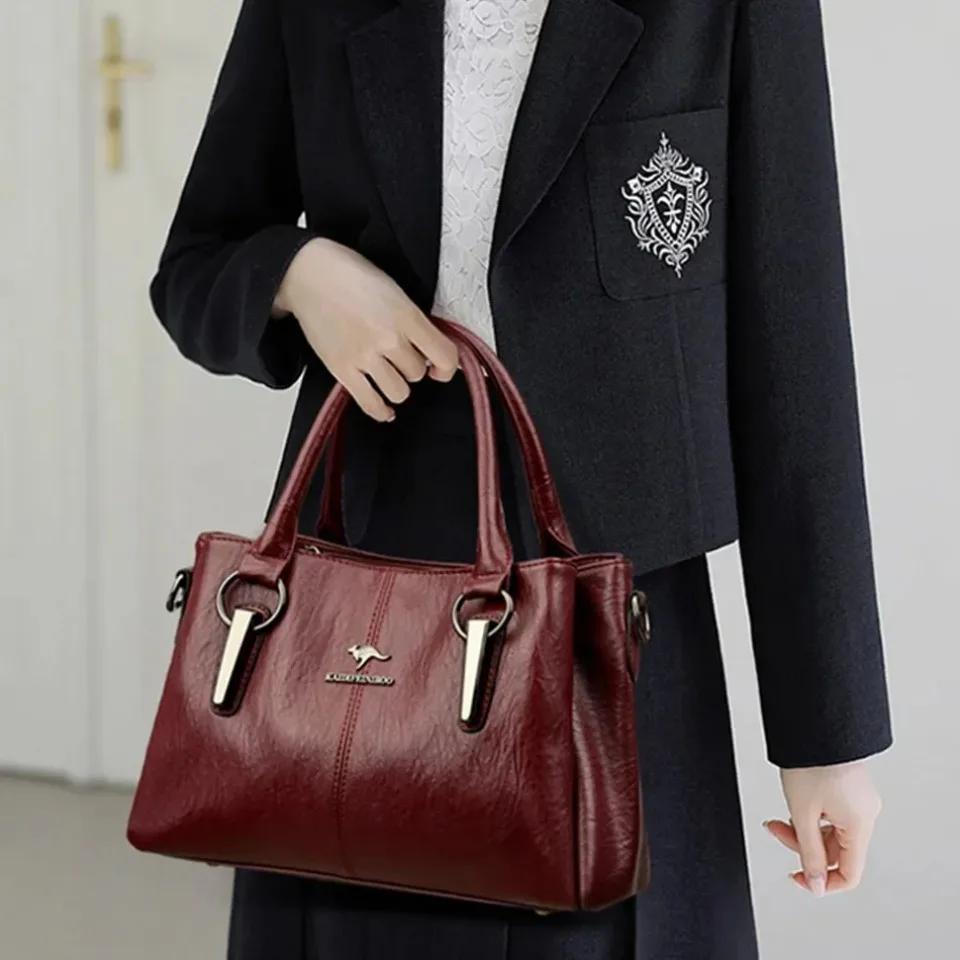 Sacs à bandoulière en cuir souple pour femmes, 2024 véritable, 3 couches, haute qualité, initiés par