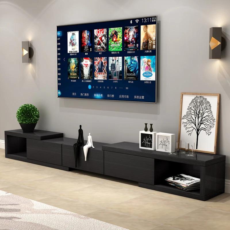 Meuble Tv étroit, Design brillant, en bois Normal, minimaliste, blanc, Meuble Tv moderne nordique, M
