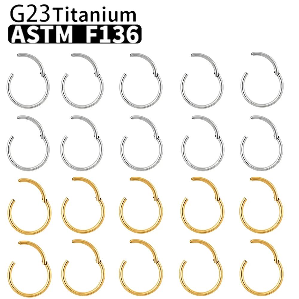 Anneaux de nez en titane G23, 10 pièces, pour femmes et hommes, bijoux de perçage, lèvre, oreille, c