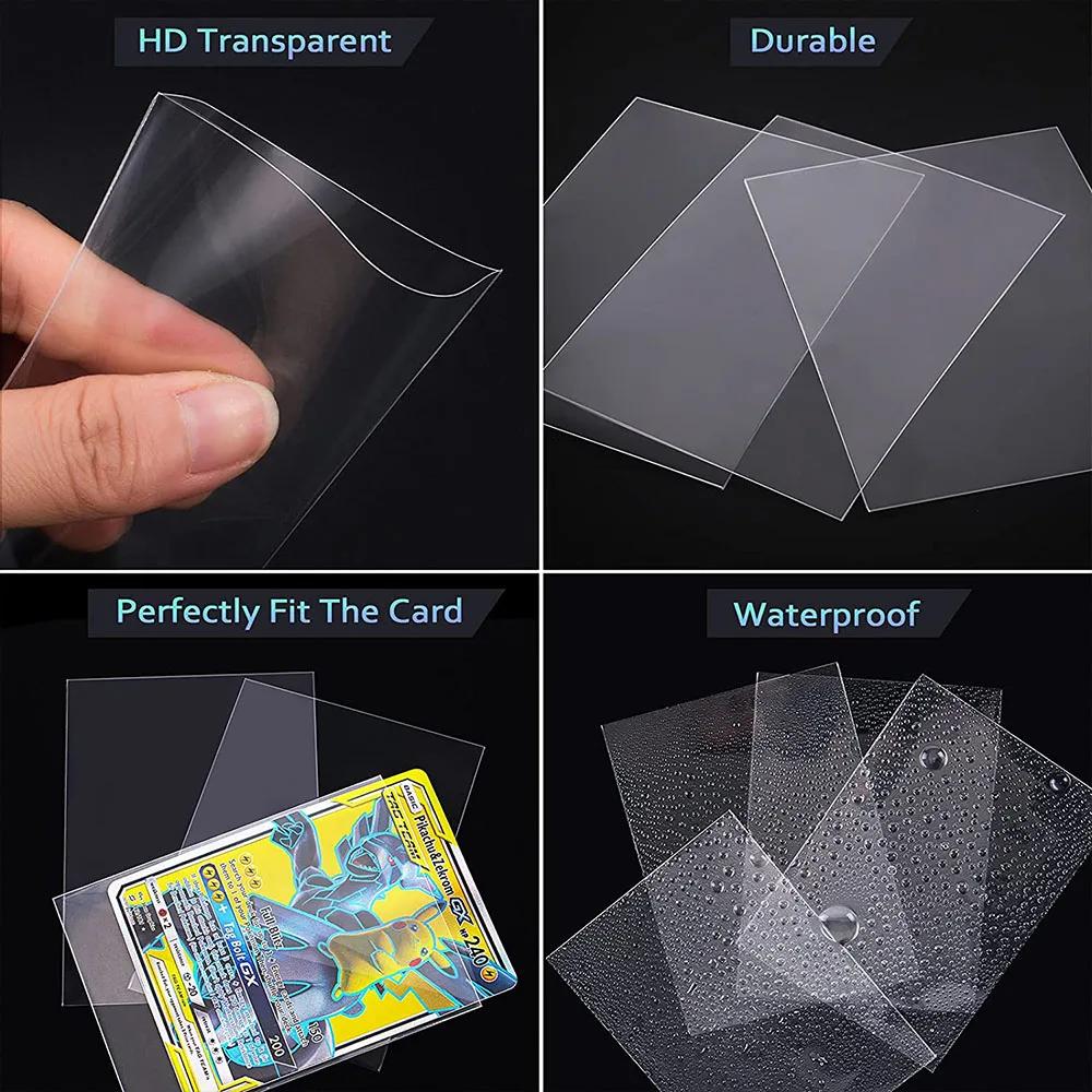 100-1000 pièces de protège-cartes transparents, pochettes pour cartes de jeu de société, protège-car