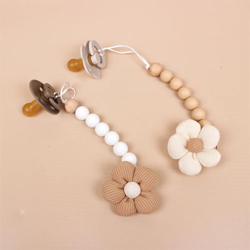 Fleur bébé attache-sucette chaîne nouveau-né factice porte-mamelon Clips sans BPA coton jouets de de